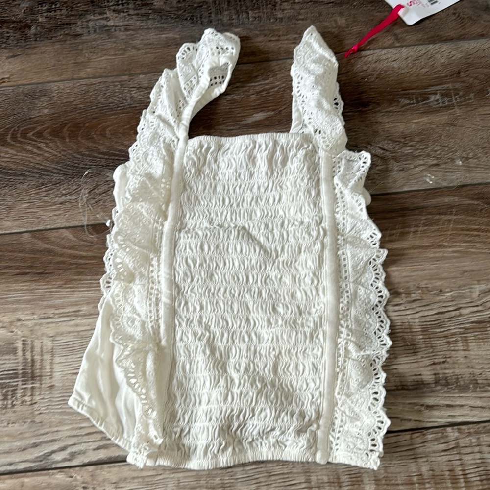 Girls Stretchy White Sleeveless Top NWT Size 7/8